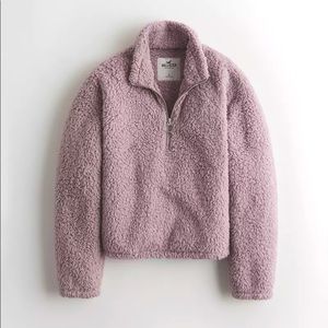 NWT Hollister Half-Zip Sherpa Sweatshirt